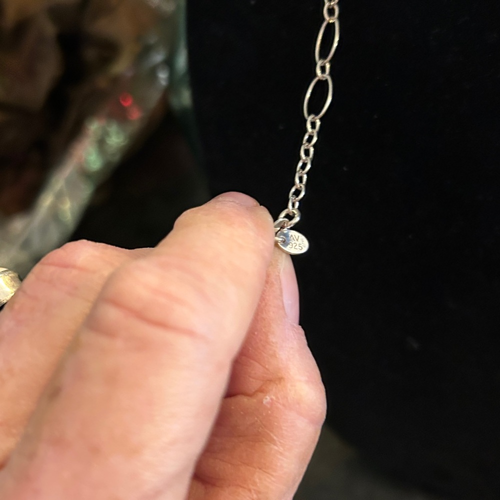 Long 36" Sterling Variegated Oval Link Chain